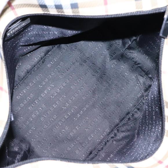 BURBERRY Nova Check Hand Bag PVC Beige Silver Auth 90263 - Picture 12 of 16